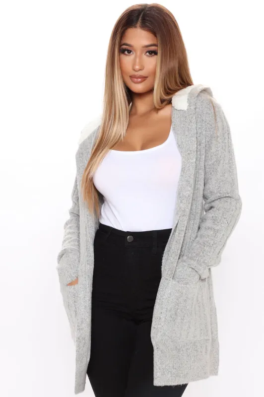 Essential Cardigan - Heather Grey sold by Fashion Nova