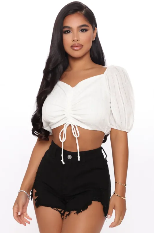 Loose Ties Crop Top - White sold by Fashion Nova