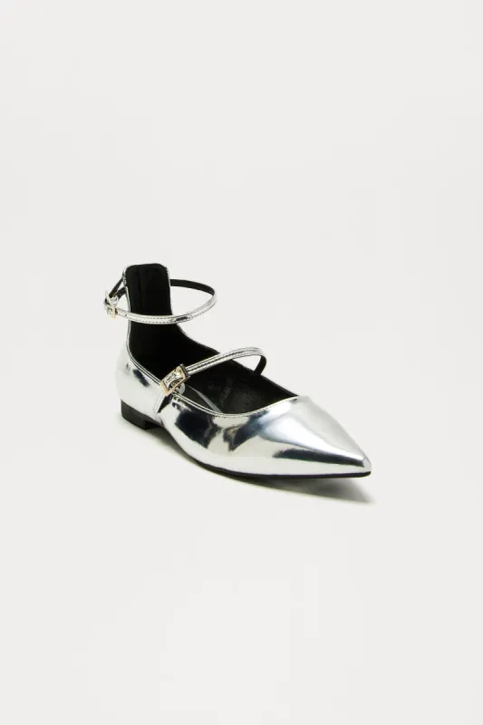 When You're Ready Mary Jane Flats - Silver sold by Fashion Nova