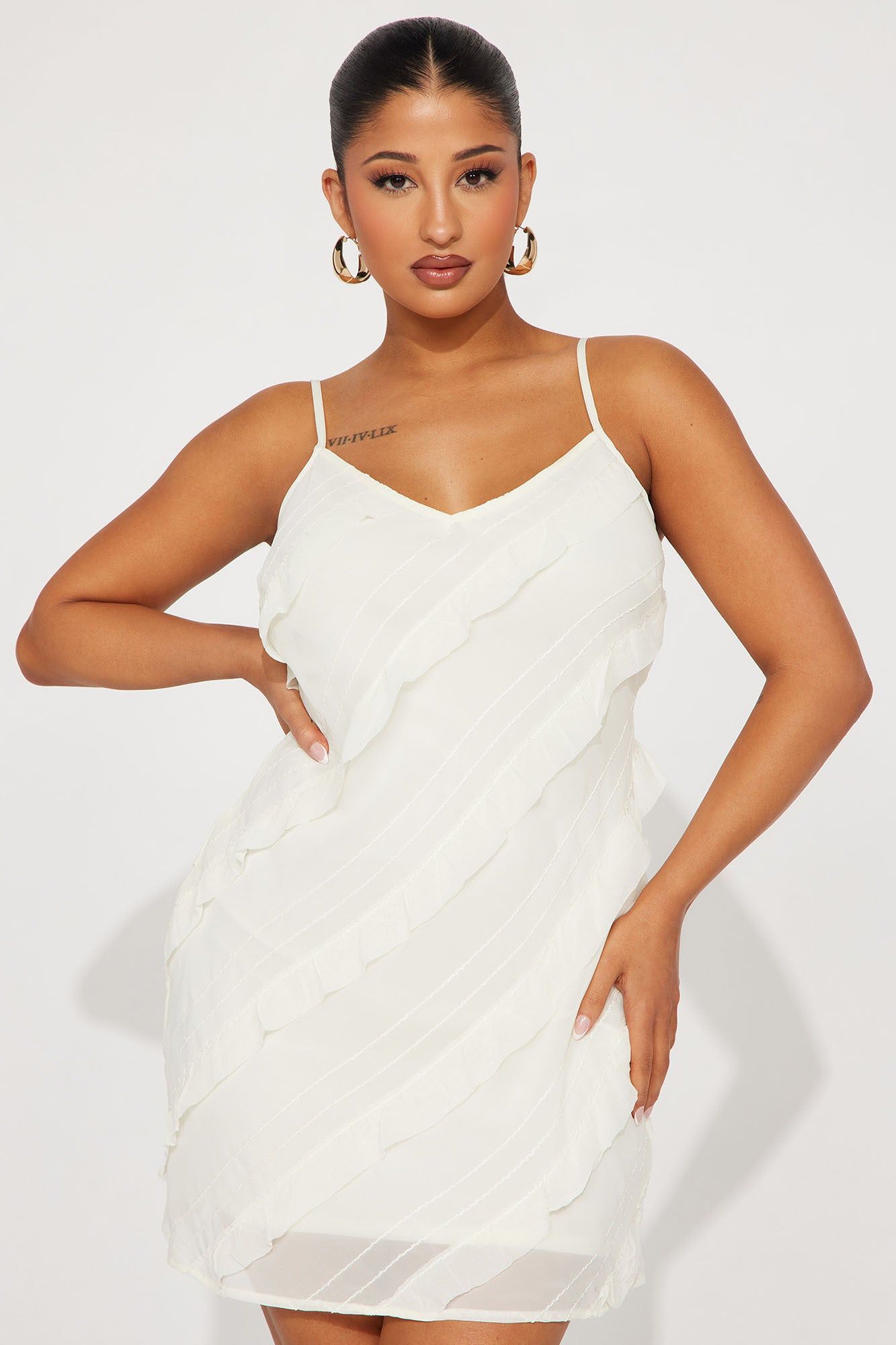 Mia Ruffle Mini Dress - Cream sold by Fashion Nova product image thumbnail 2