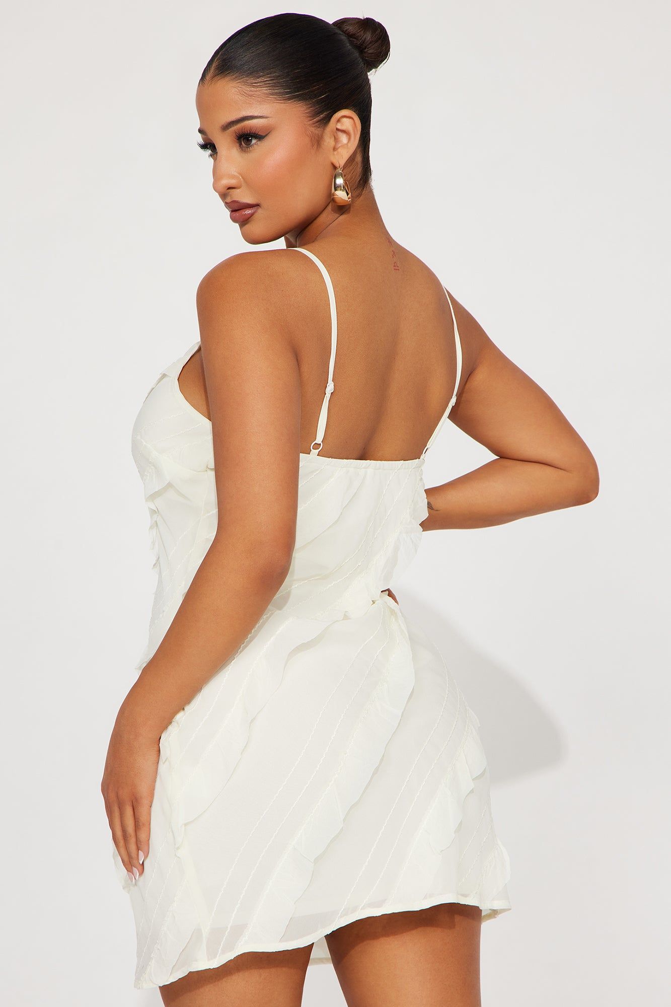 Mia Ruffle Mini Dress - Cream sold by Fashion Nova product image thumbnail 3