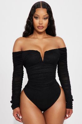 The Finer Things Mesh Bodysuit - Black sold by Fashion Nova