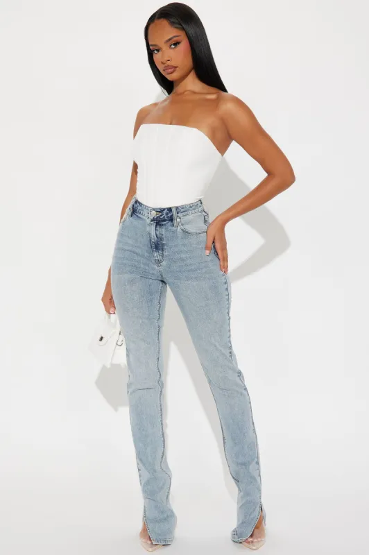 Tall Soho Side Split Skinny Jeans - Light Wash sold by Fashion Nova
