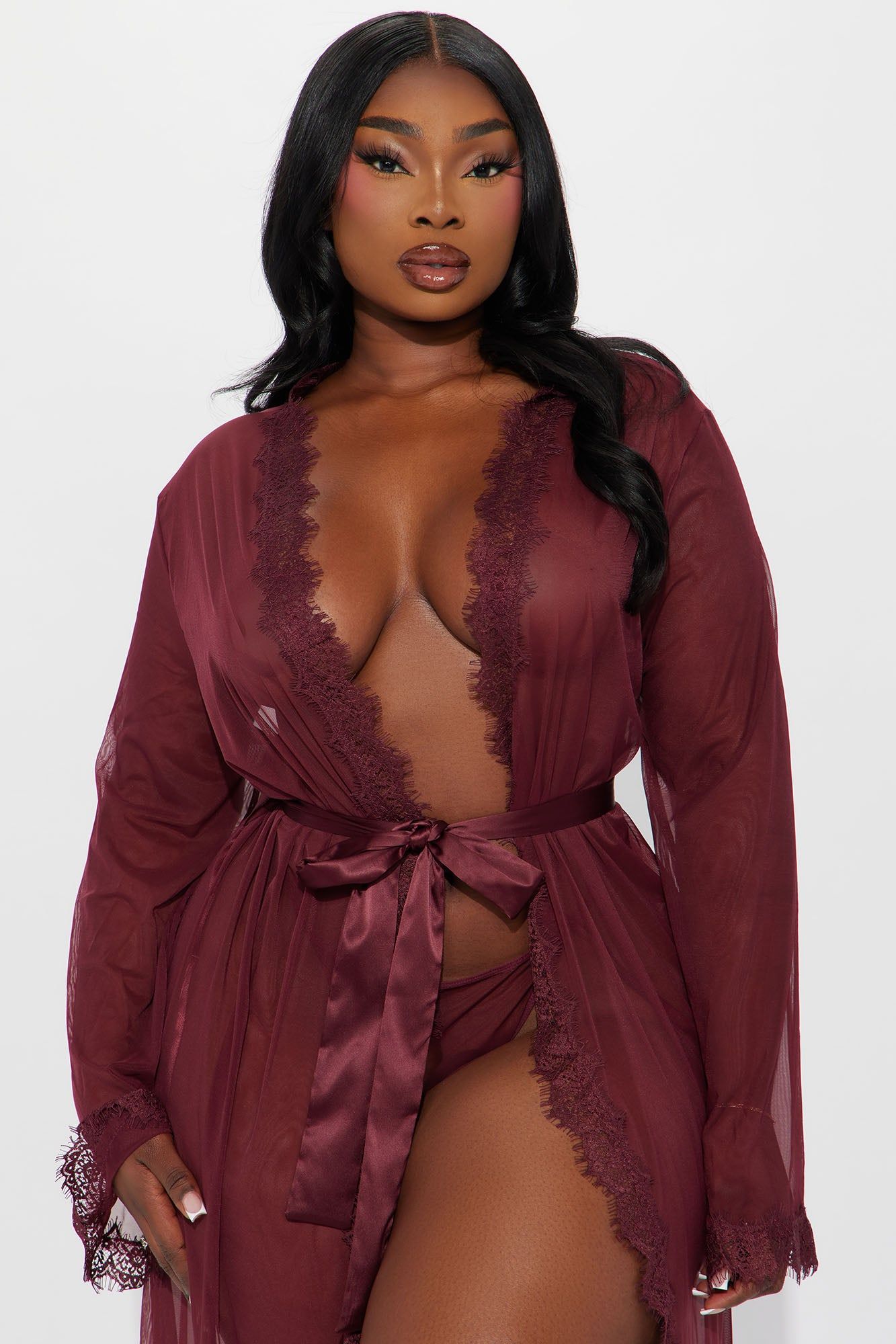 New Lover Long Robe - Wine sold by Fashion Nova product image thumbnail 2