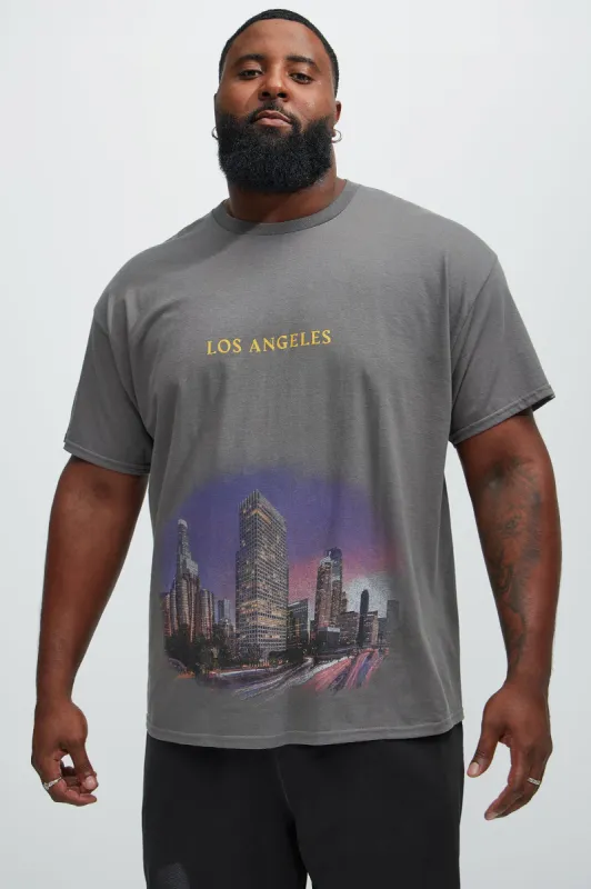 Los Angeles Moves Short Sleeve Tee - Charcoal sold by Fashion Nova
