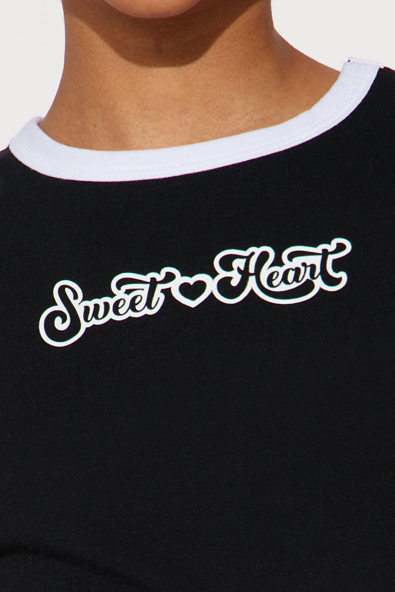 Mini Sweetheart Short Sleeve Dress - Black/White sold by Fashion Nova product image thumbnail 3