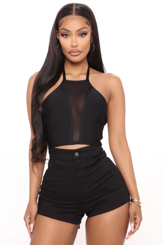See You Through Bandage Top - Black sold by Fashion Nova
