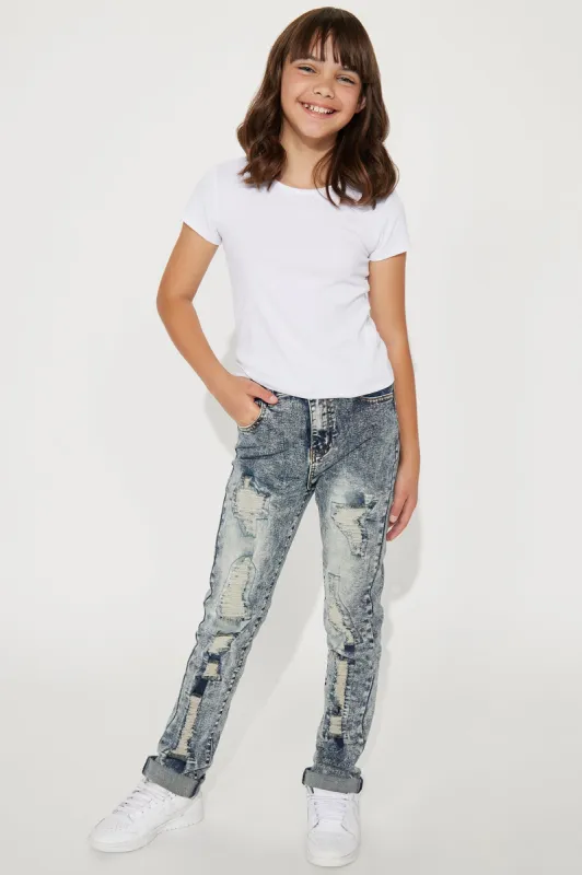 Mini Worth It Skinny Jean - Blue/combo sold by Fashion Nova