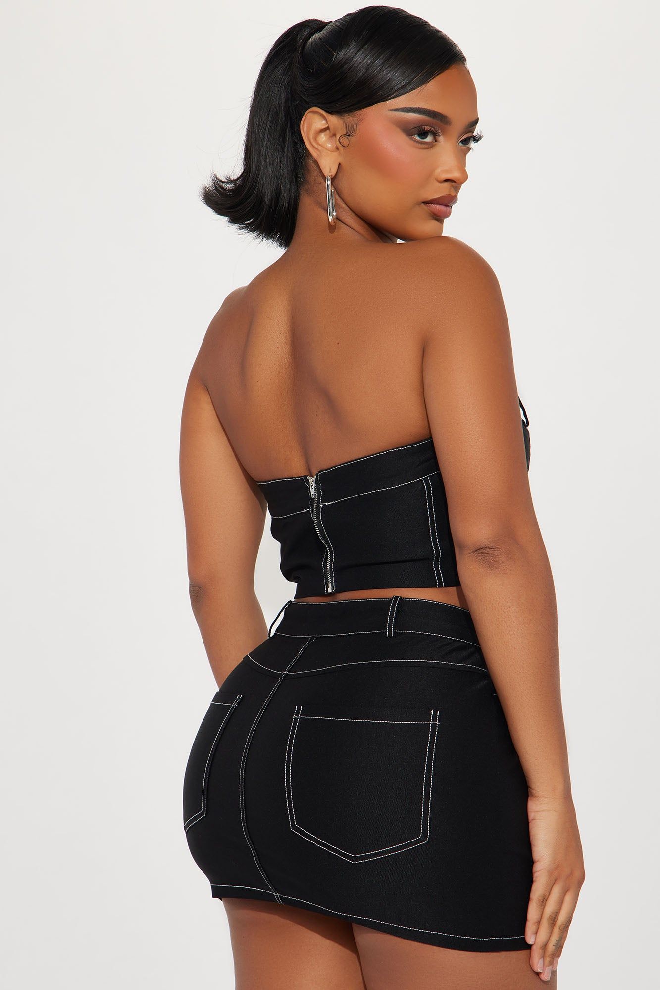 Flirty Ways Denim Skirt Set - Black sold by Fashion Nova product image thumbnail 3