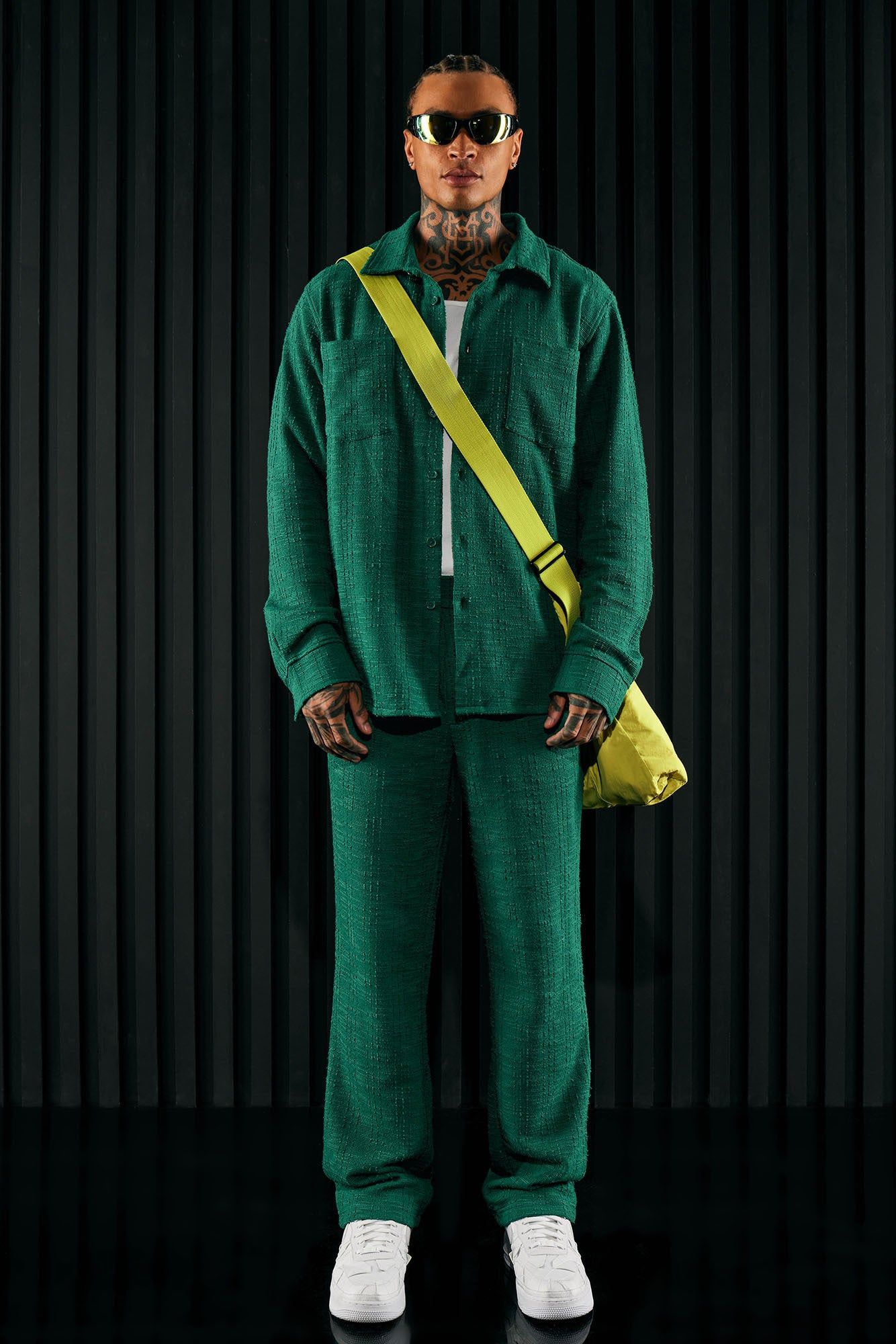 Jordan Textured Long Sleeve Button Up Shirt - Green sold by Fashion Nova product image thumbnail 2