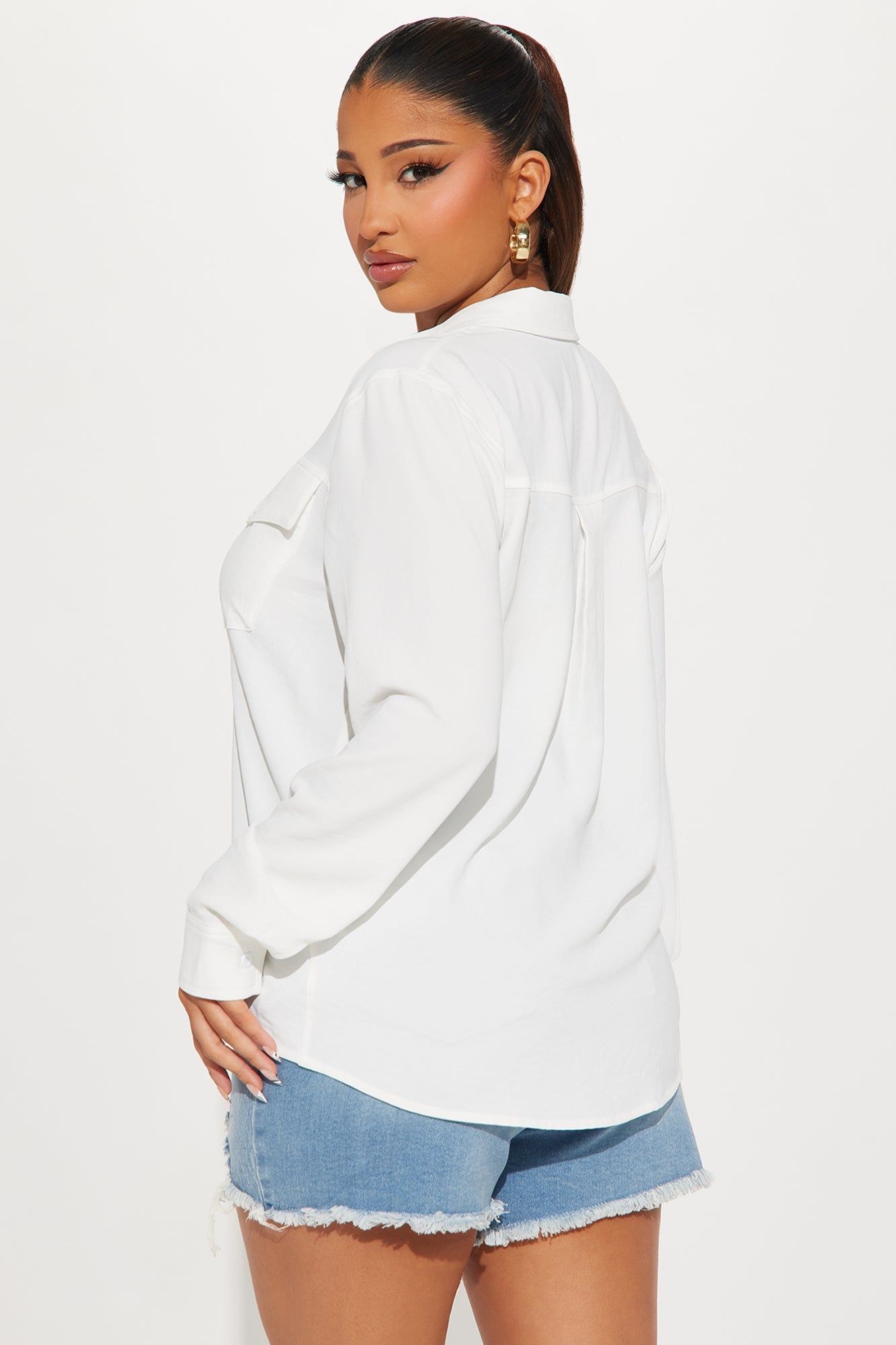Aimee Shirt - Off White sold by Fashion Nova product image thumbnail 3