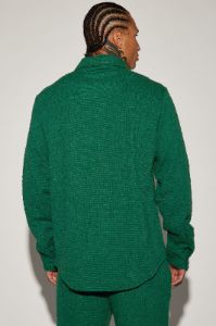 Jordan Textured Long Sleeve Button Up Shirt - Green sold by Fashion Nova