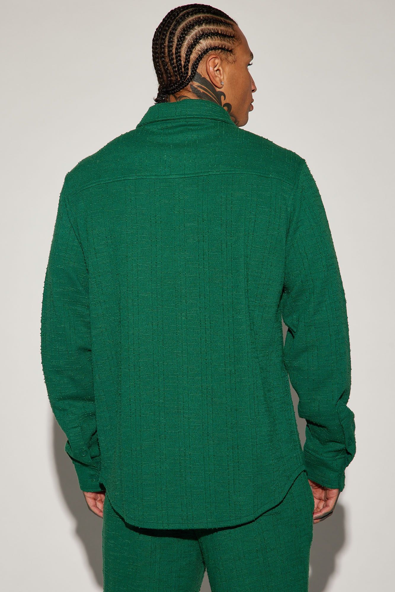 Jordan Textured Long Sleeve Button Up Shirt - Green sold by Fashion Nova product image thumbnail 6