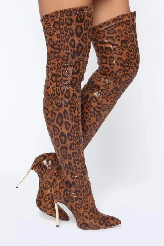 Go Get it Girl Heeled Boots - Leopard sold by Fashion Nova