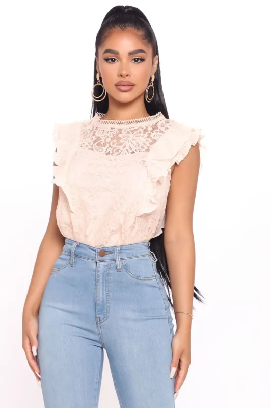 Elevated And Chic Ruffle Blouse - Cream sold by Fashion Nova