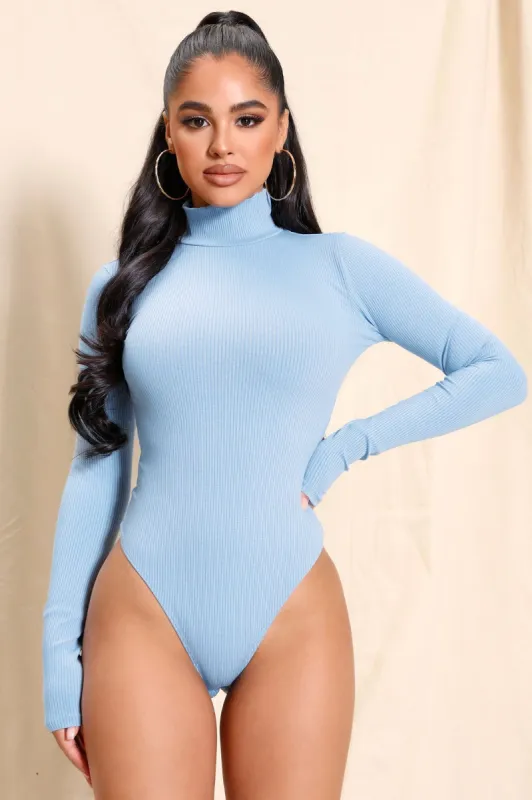 Mya Snatched Bodysuit - Light Blue sold by Fashion Nova