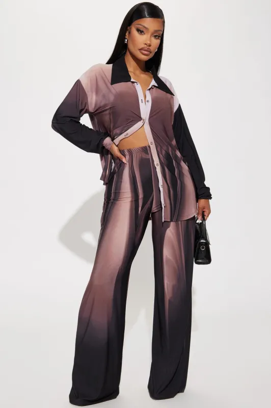 Feeling Lovely Pant Set - Brown/combo sold by Fashion Nova