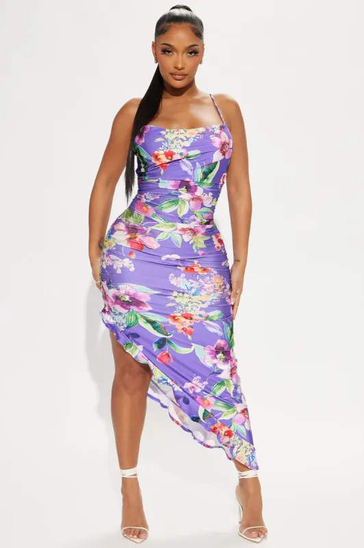 Nia Floral Maxi Dress - Purple sold by Fashion Nova