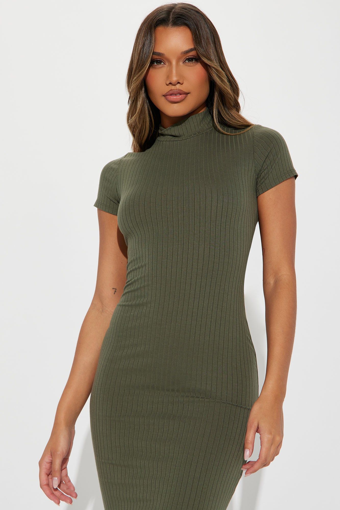 Karissa Ribbed Maxi Dress - Olive sold by Fashion Nova product image thumbnail 2