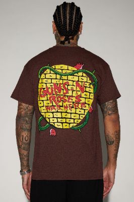 Guns N Roses Was Here Short Sleeve Tee - Brown sold by Fashion Nova