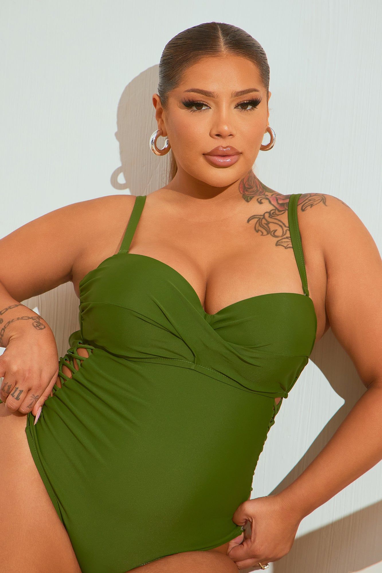 Teresa Molded Cup 1 Piece Swimsuit - Olive sold by Fashion Nova product image thumbnail 4