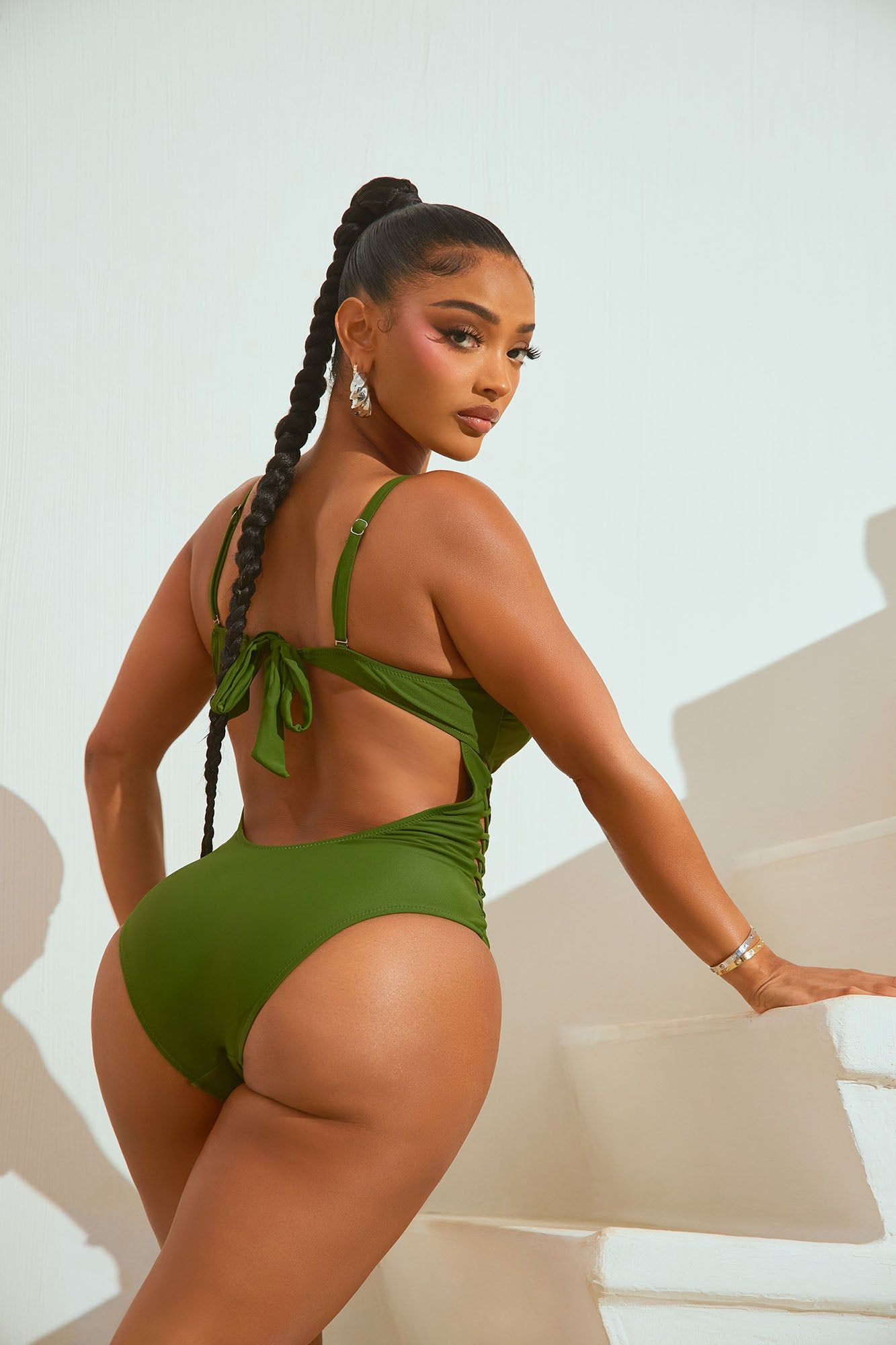 Teresa Molded Cup 1 Piece Swimsuit - Olive sold by Fashion Nova product image thumbnail 3