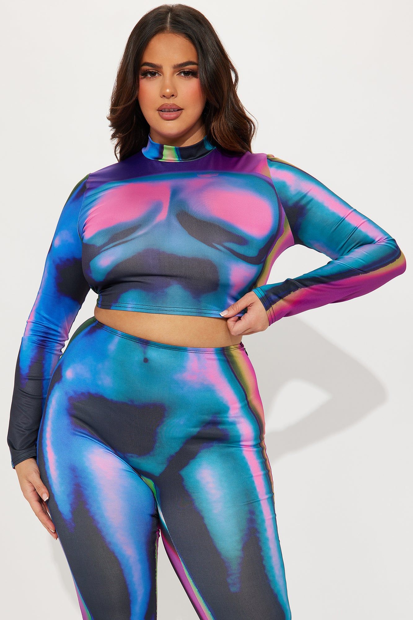 Greedy Babe Legging Set - Blue/combo sold by Fashion Nova product image thumbnail 5