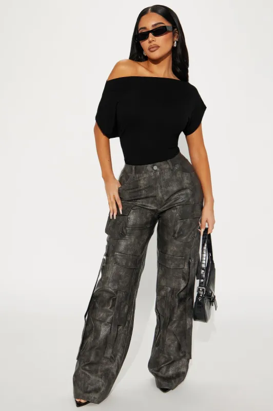 Don't Mind Me One Shoulder Top - Black sold by Fashion Nova