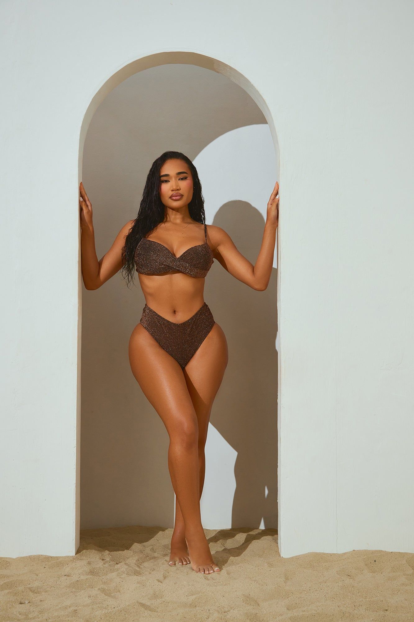 Ariella Shimmer 2 Piece Bikini - Bronze sold by Fashion Nova product image thumbnail 2