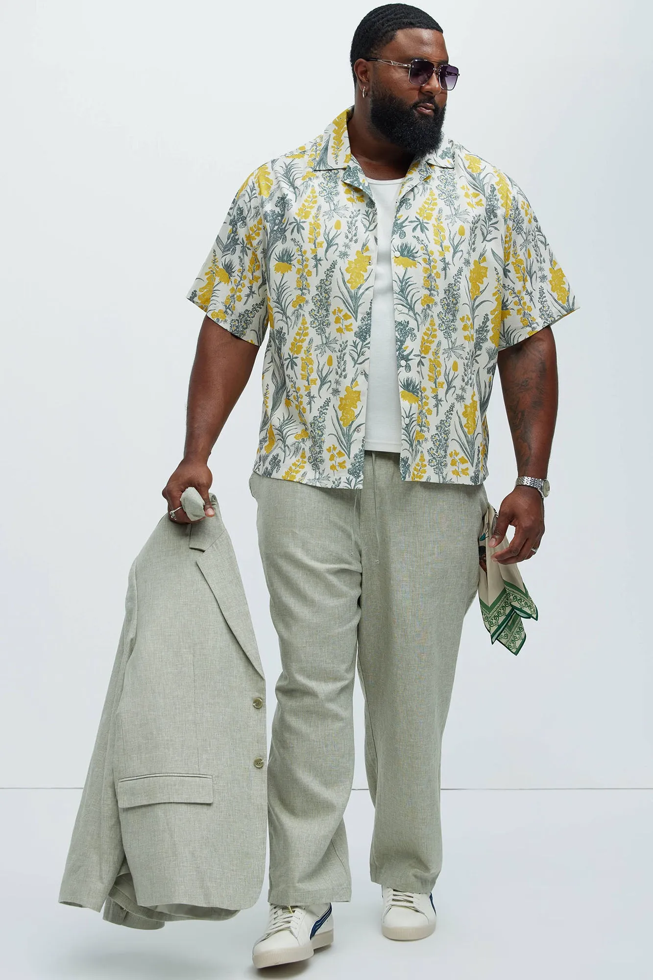 Wesley Linen Shirt - Yellow/combo sold by Fashion Nova product image thumbnail 5