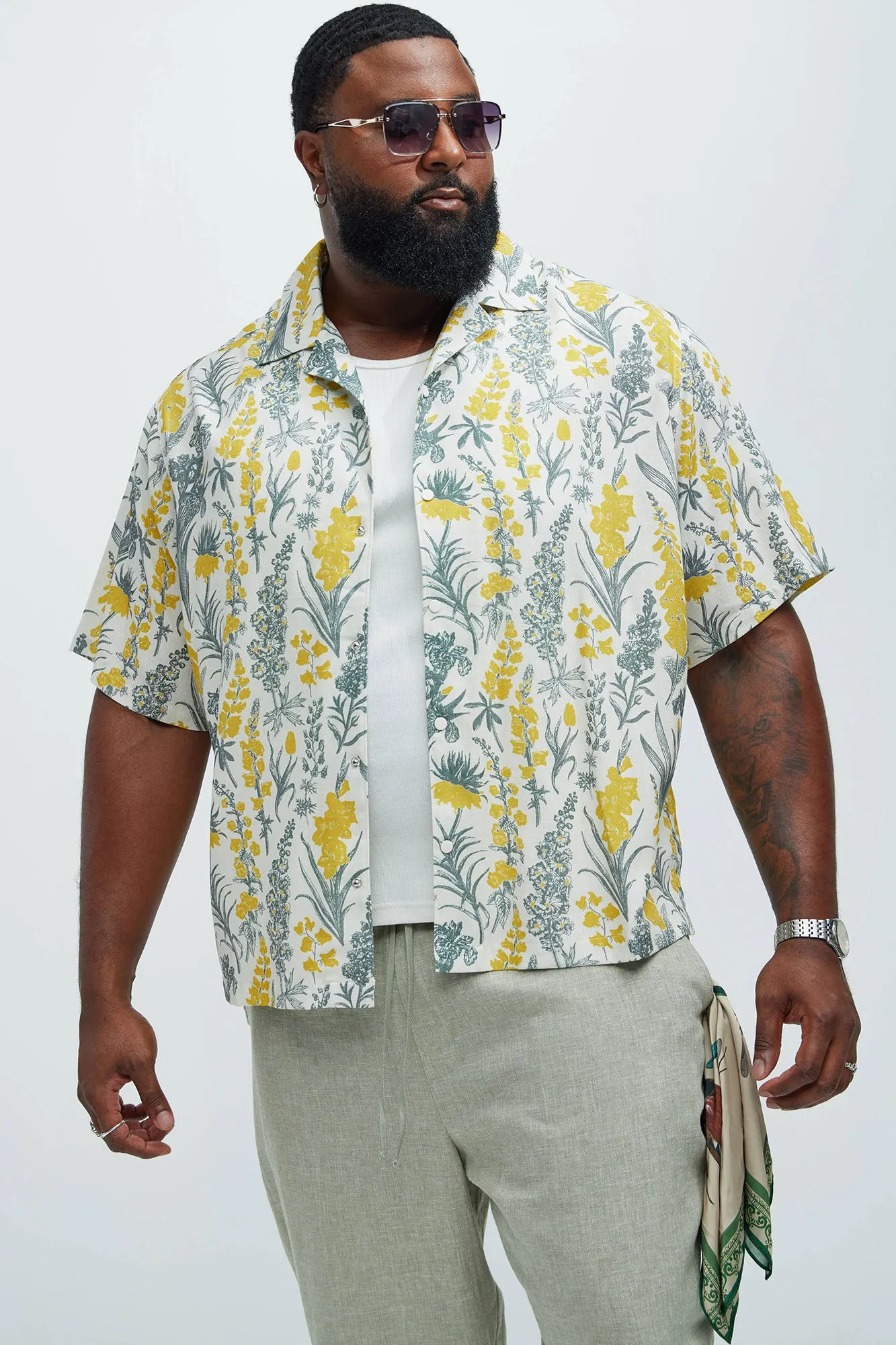 Wesley Linen Shirt - Yellow/combo sold by Fashion Nova product image thumbnail 4