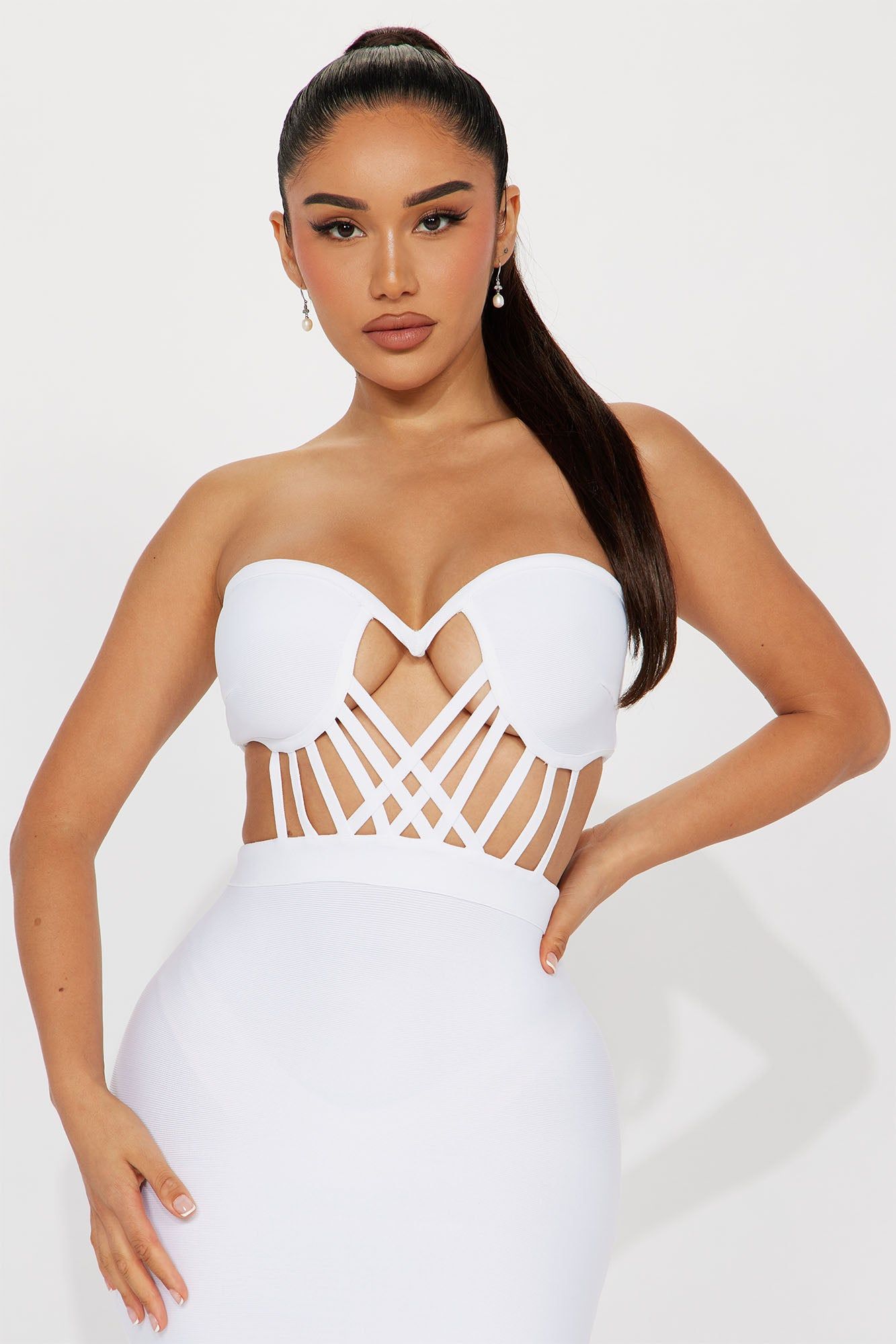 Gianna Bandage Midi Dress - White sold by Fashion Nova product image thumbnail 2