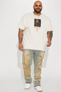Burning Rose Short Sleeve Tee - Off White sold by Fashion Nova