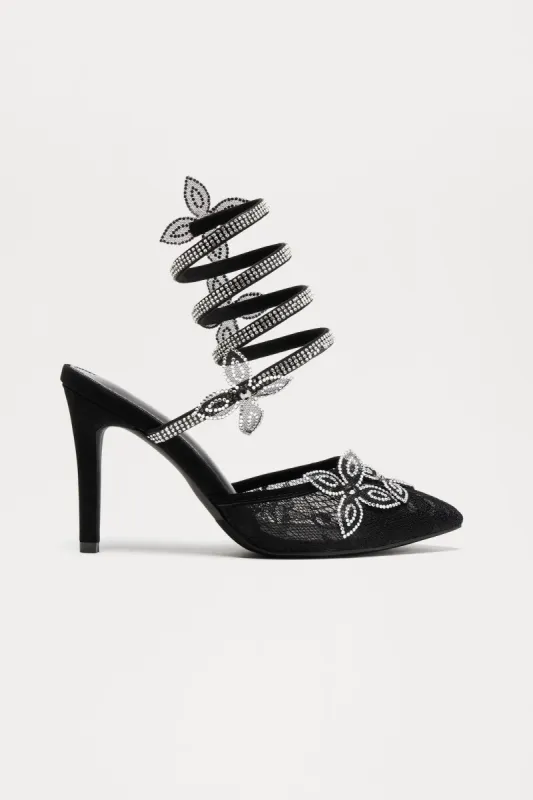 Genoa Rhinestone Pumps - Black sold by Fashion Nova