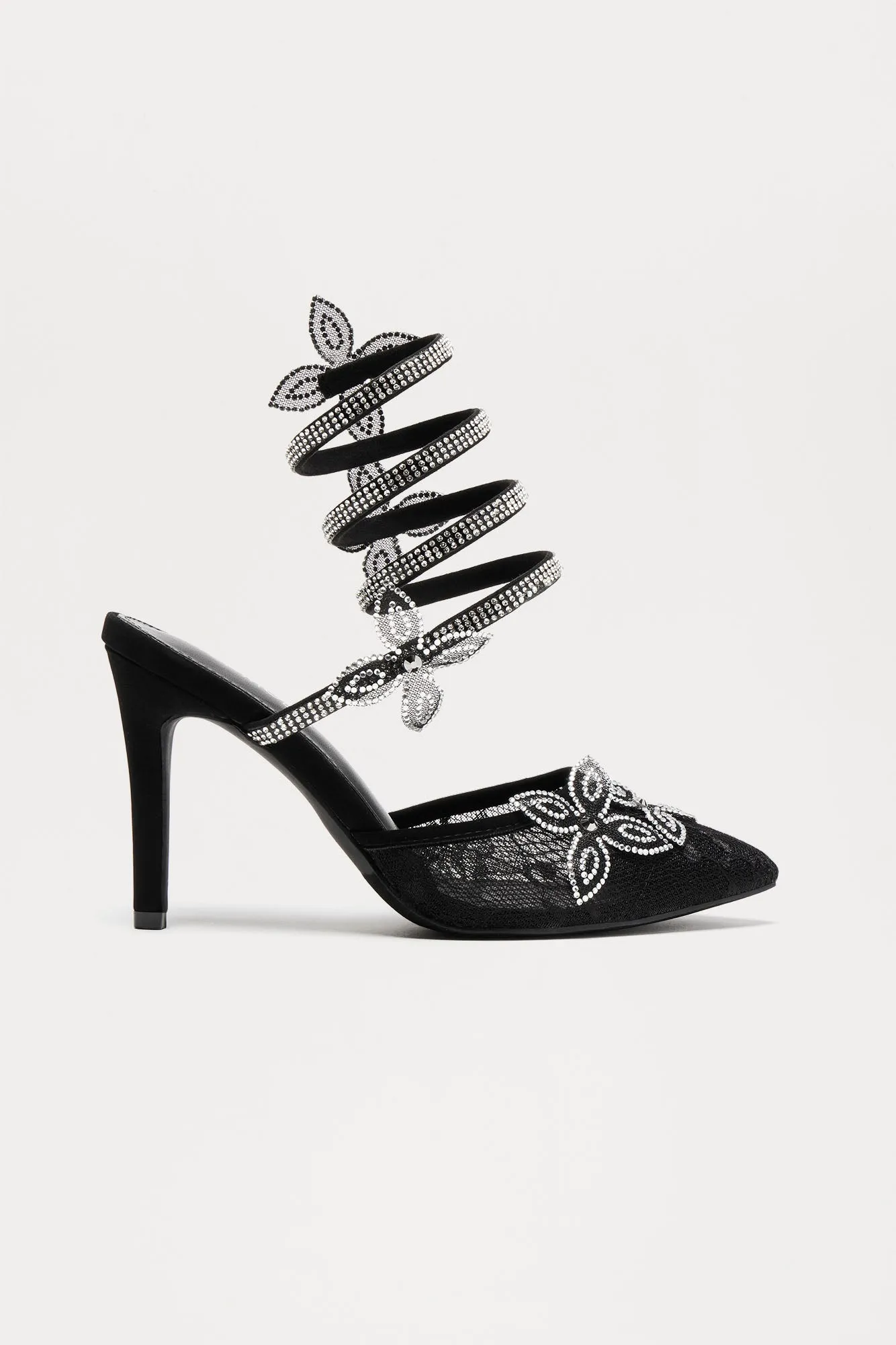 Genoa Rhinestone Pumps - Black sold by Fashion Nova