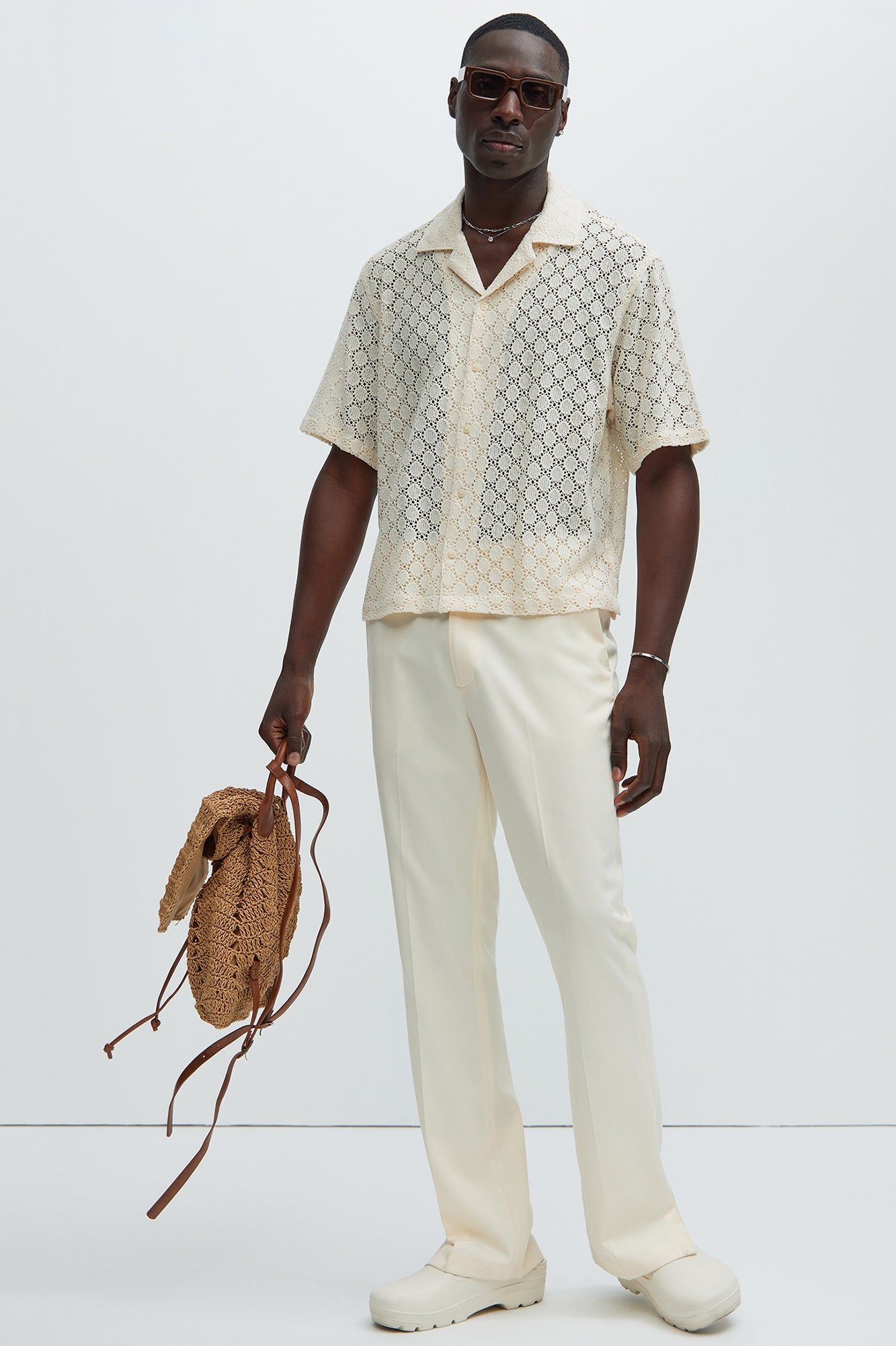 Full Crochet Textured Shirt - Beige sold by Fashion Nova product image thumbnail 2