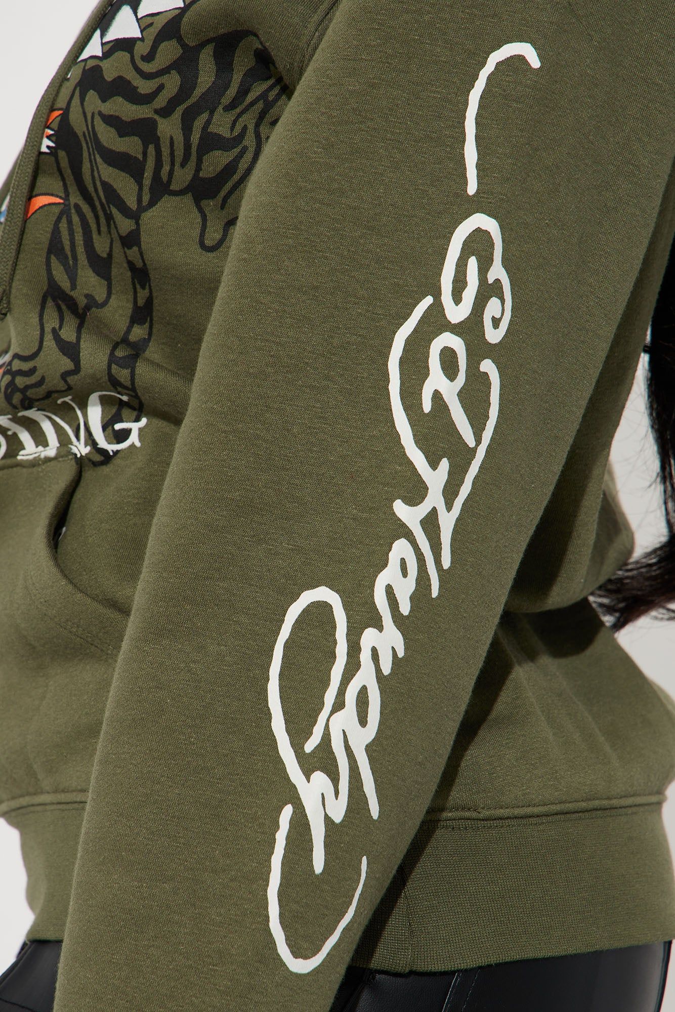 Ed Hardy Tattooing Hoodie - Olive sold by Fashion Nova product image thumbnail 4