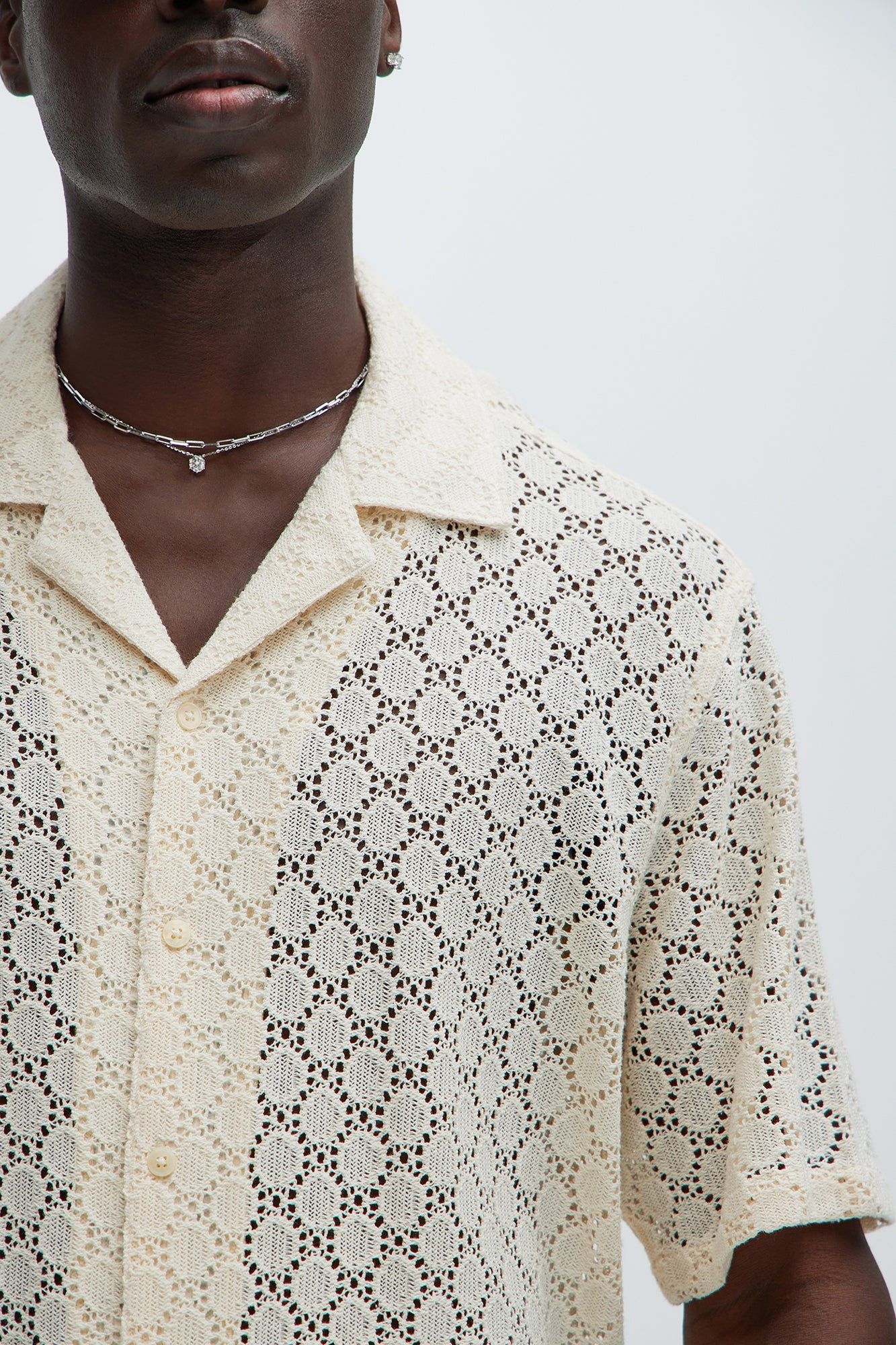 Full Crochet Textured Shirt - Beige sold by Fashion Nova product image thumbnail 3