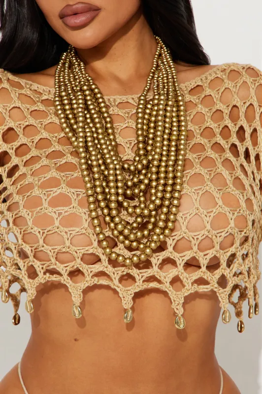 Beach Babe Beaded Necklace  - Gold sold by Fashion Nova