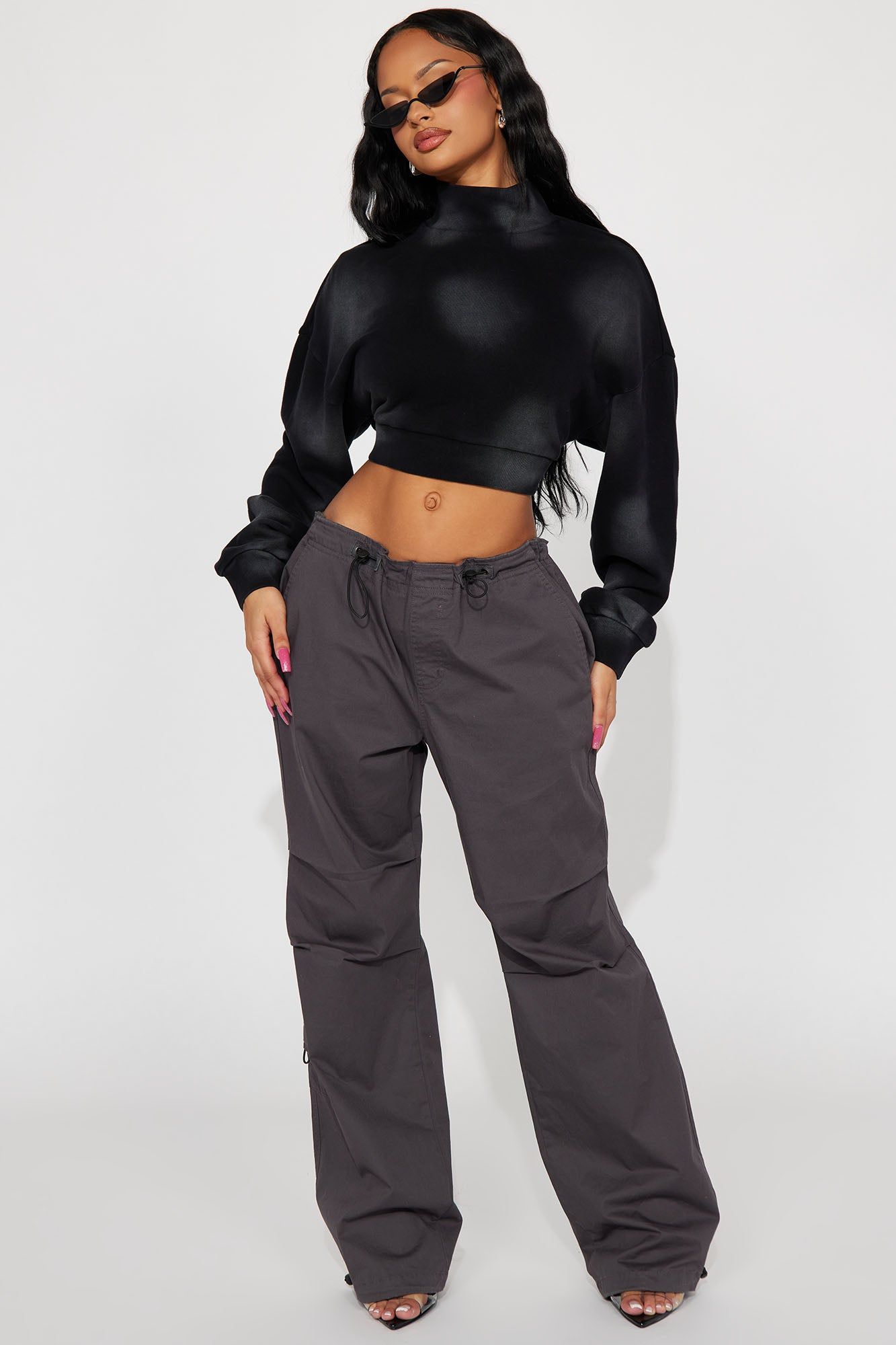 Ava Washed Cropped Pull Over - Black sold by Fashion Nova product image thumbnail 2