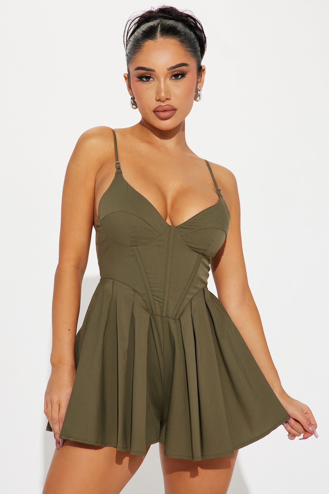 Her Moment Romper - Olive sold by Fashion Nova