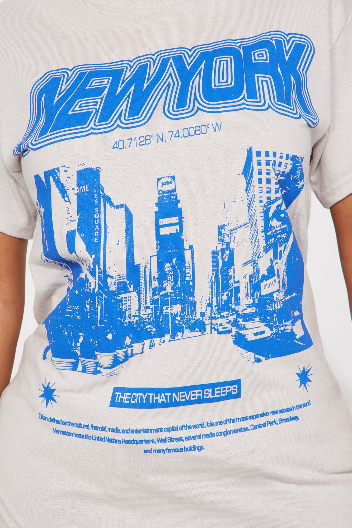 New York Night Life Graphic T-Shirt - Grey sold by Fashion Nova product image thumbnail 3