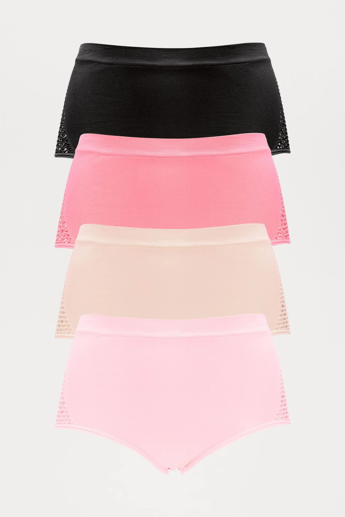 Beauty And Brains Seamless Bikini 4 Pack Panties - Pink/combo sold by Fashion Nova