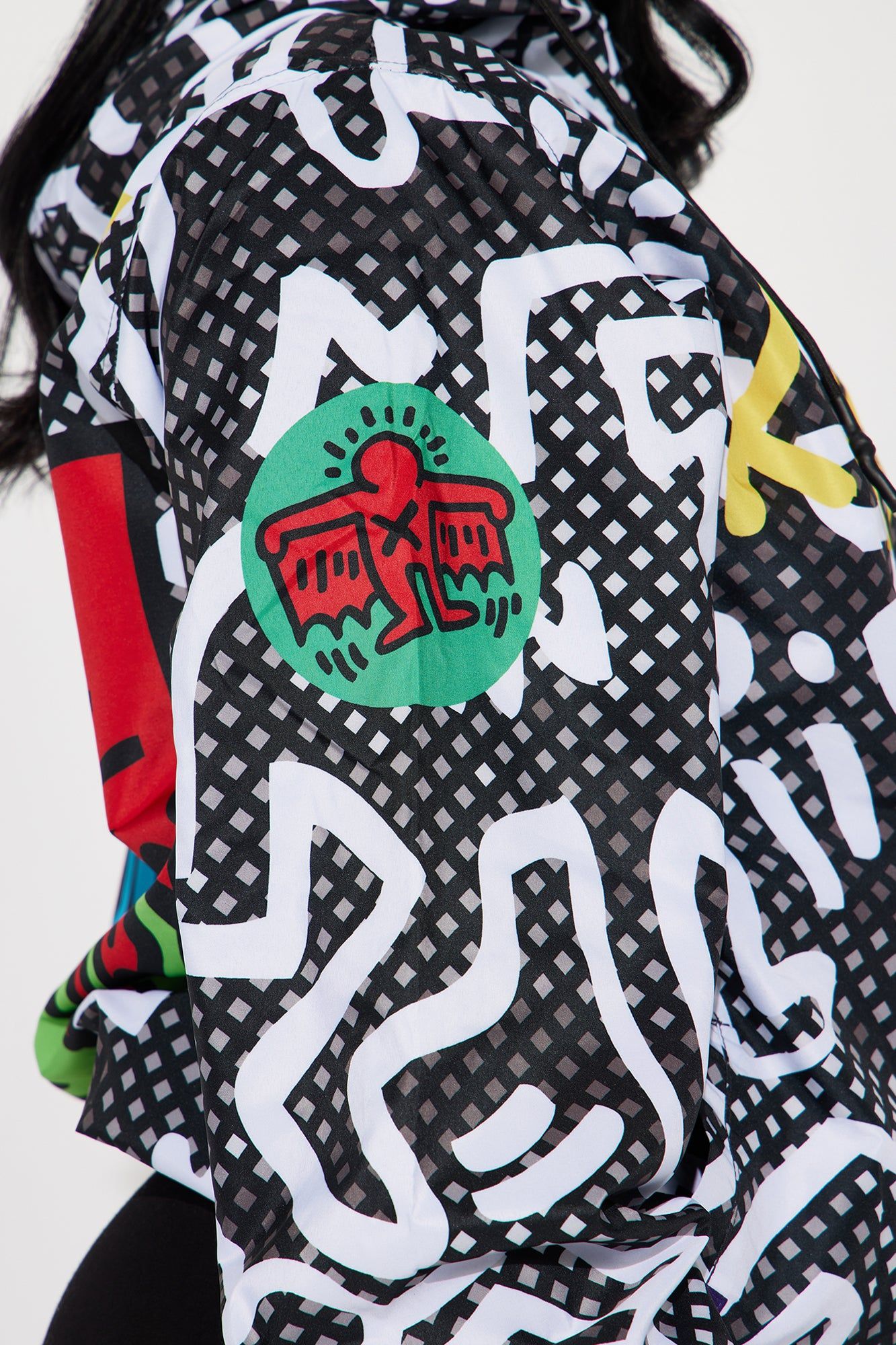Keith Haring Graphic Windbreaker - Black/White sold by Fashion Nova product image thumbnail 5