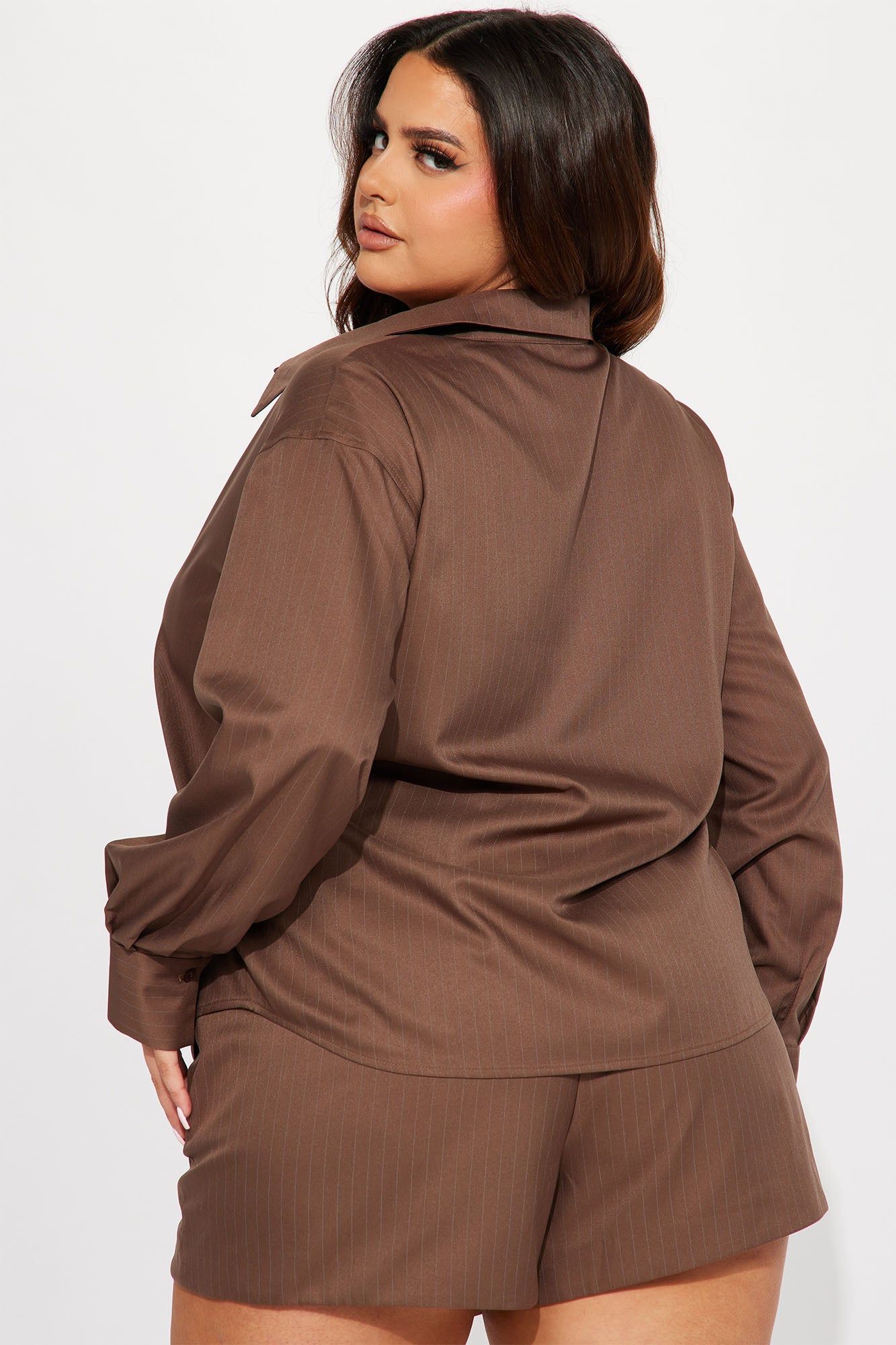 Alice Ruched Midi Dress - Chocolate sold by Fashion Nova product image thumbnail 4