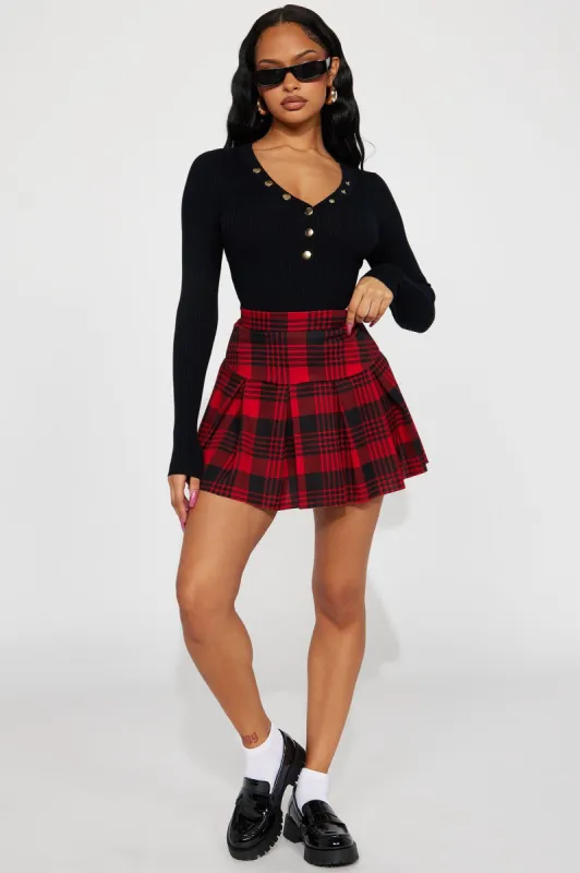 Check On Me Plaid Mini Skirt - Red/combo sold by Fashion Nova