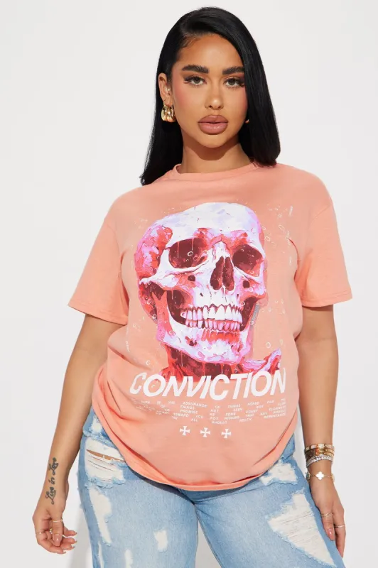 Conviction Skull Graphic Tee - Blush sold by Fashion Nova