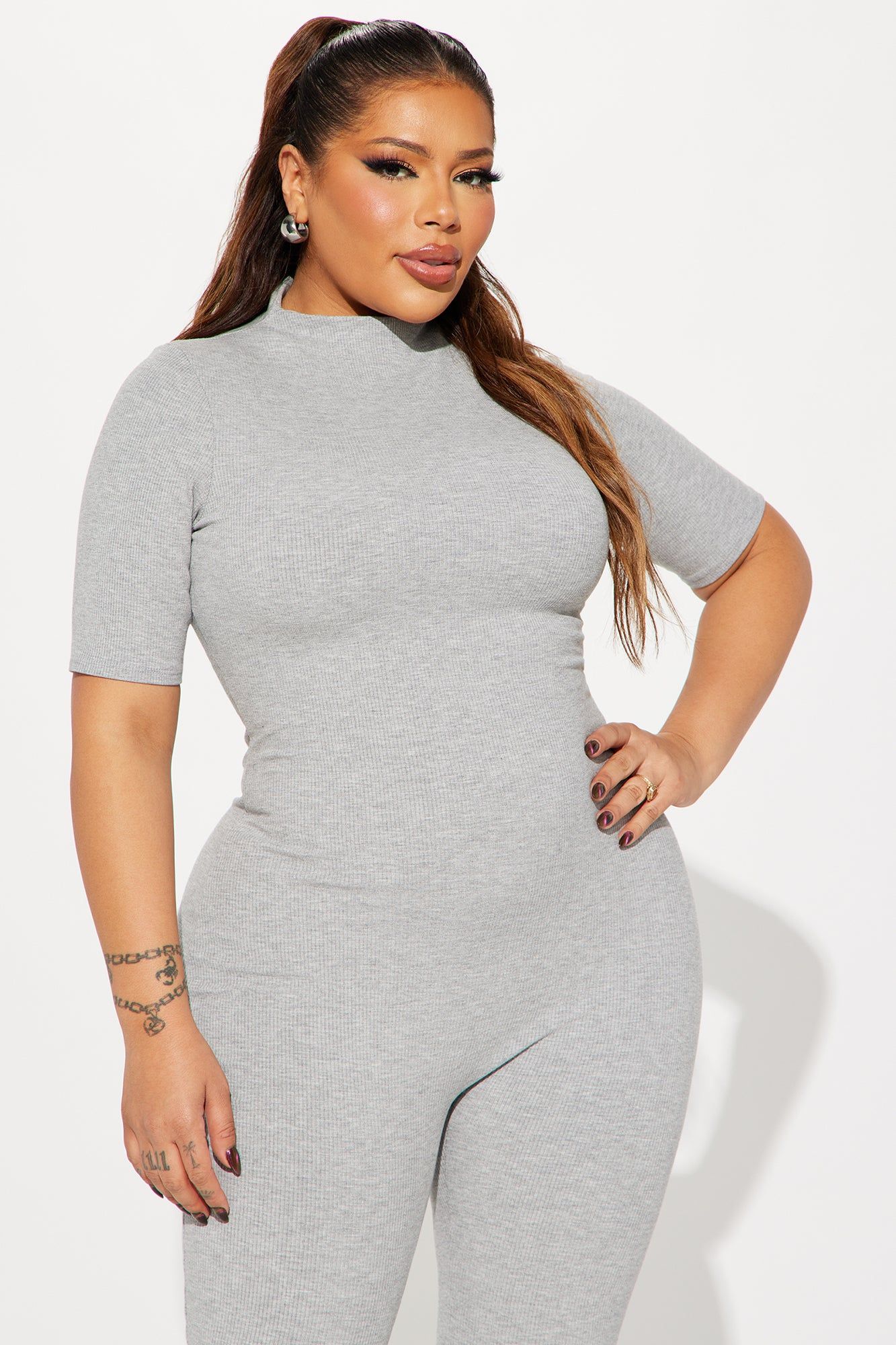 Jordy Snatched Jumpsuit - Heather Grey sold by Fashion Nova product image thumbnail 5