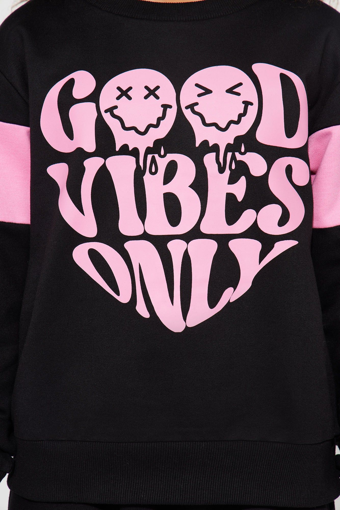 Mini Good Vibes Only French Terry Jogger Set - Black sold by Fashion Nova product image thumbnail 3