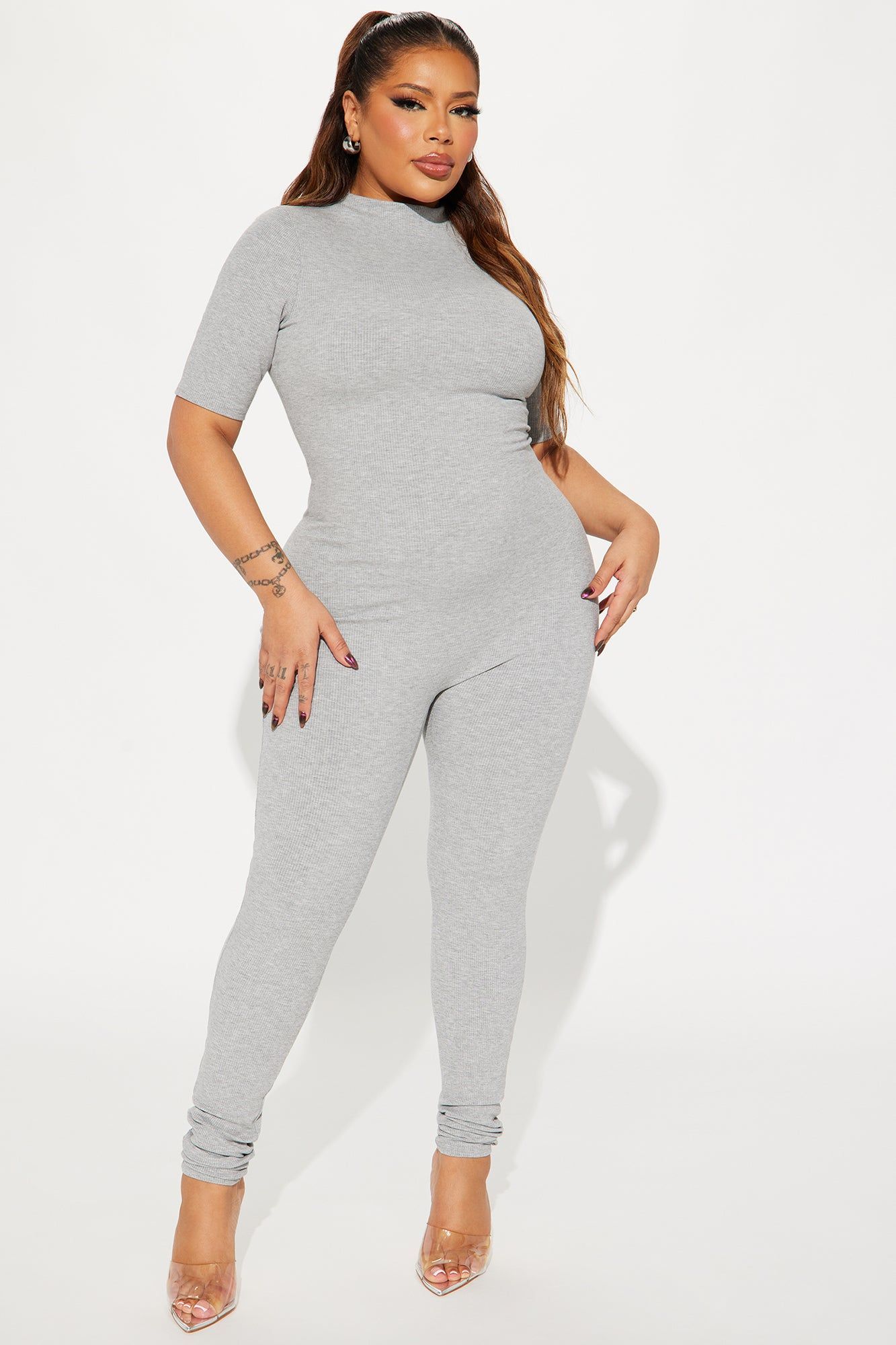 Jordy Snatched Jumpsuit - Heather Grey sold by Fashion Nova product image thumbnail 4
